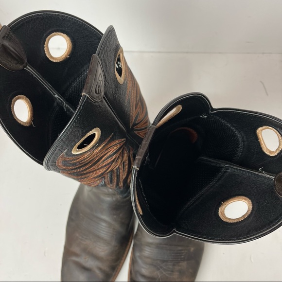 Ariat Men's Sport Rider Square Toe Chocolate Brown Black size 13B cowboy boots - Picture 3 of 7